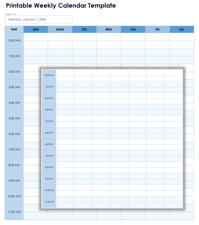 Free Blank Calendar Templates Smartsheet