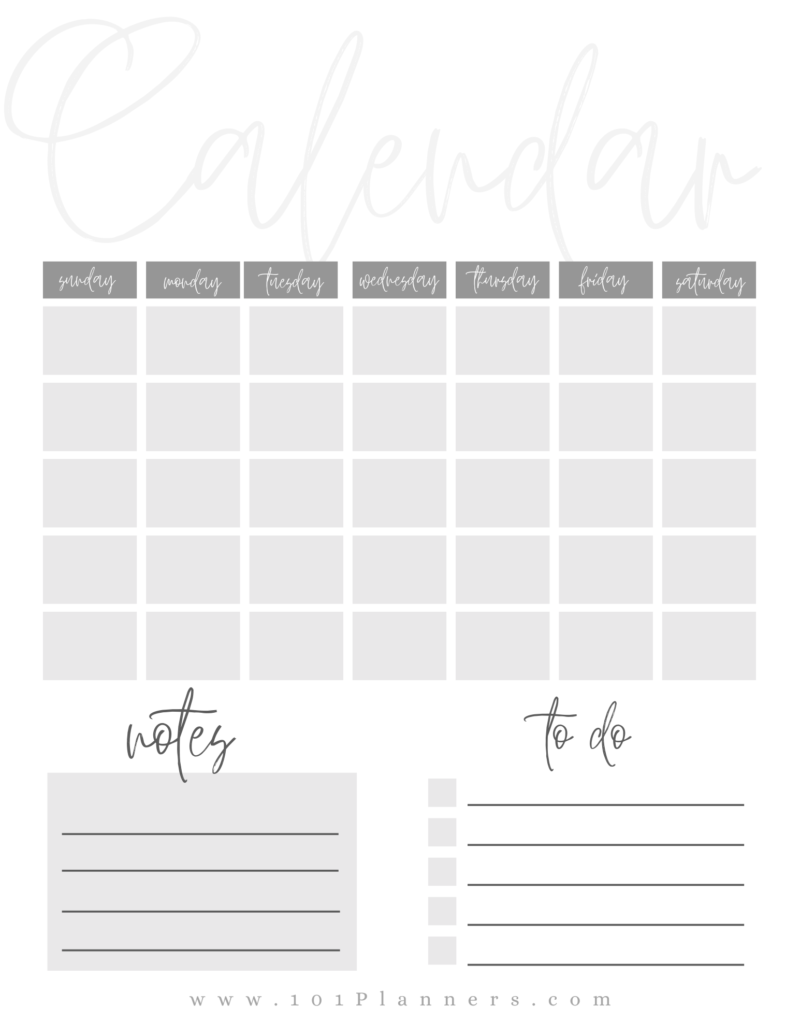 Printable Calendar Word Document