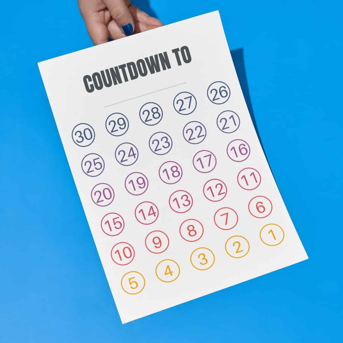 Countdown Calendar Printable Pdf Countdown Calendar Printable Pdf