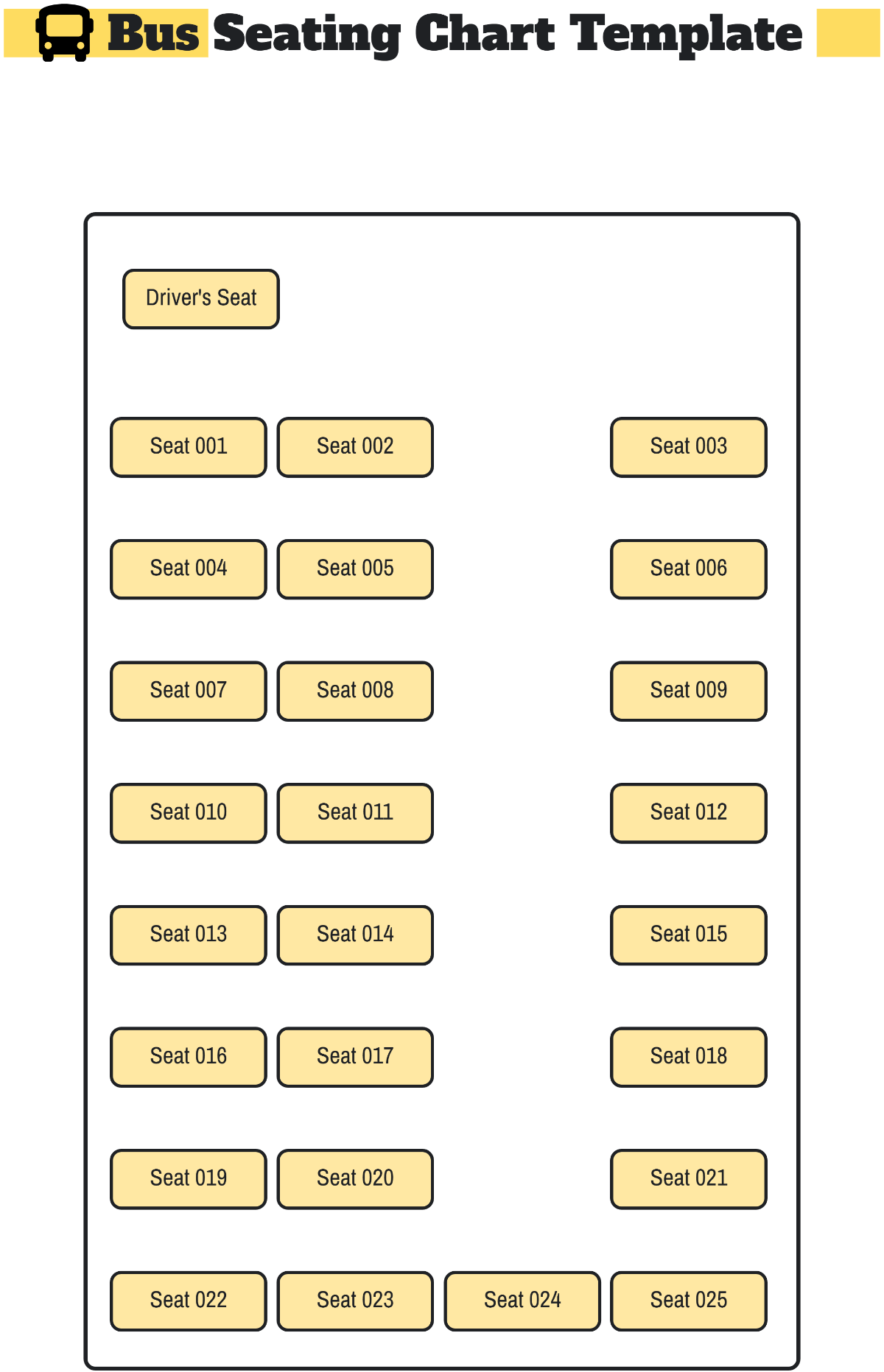 Free Printable Seating Charts For Bus
