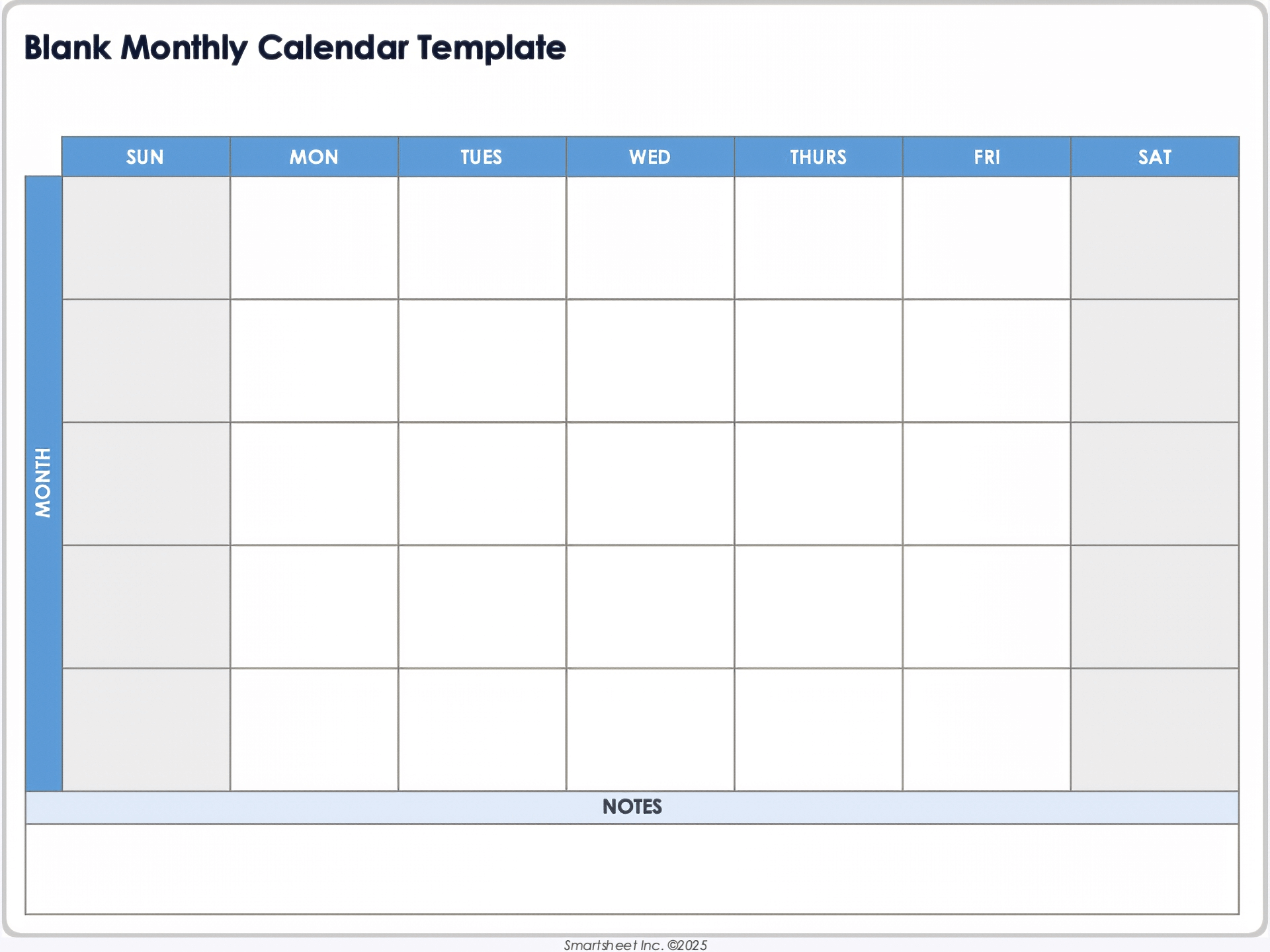 Printable Event Calendar Template