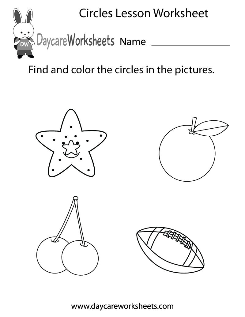 Free Circles Lesson Worksheet For Preschool