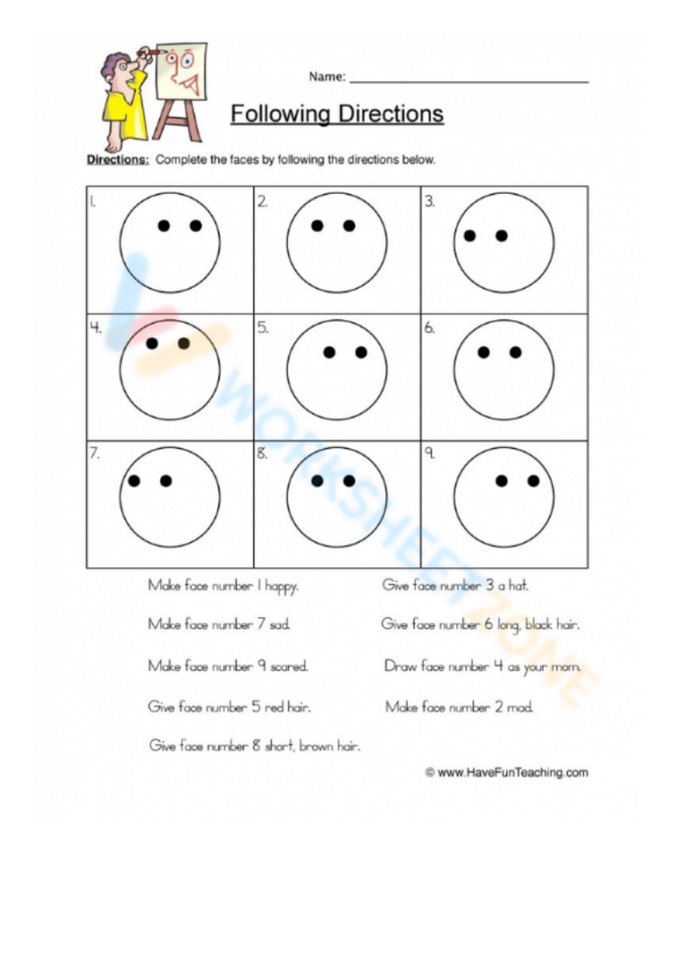 Free Collection Of Following Directions Worksheets For Kids Free Collection Of Following Directions Worksheets For Kids