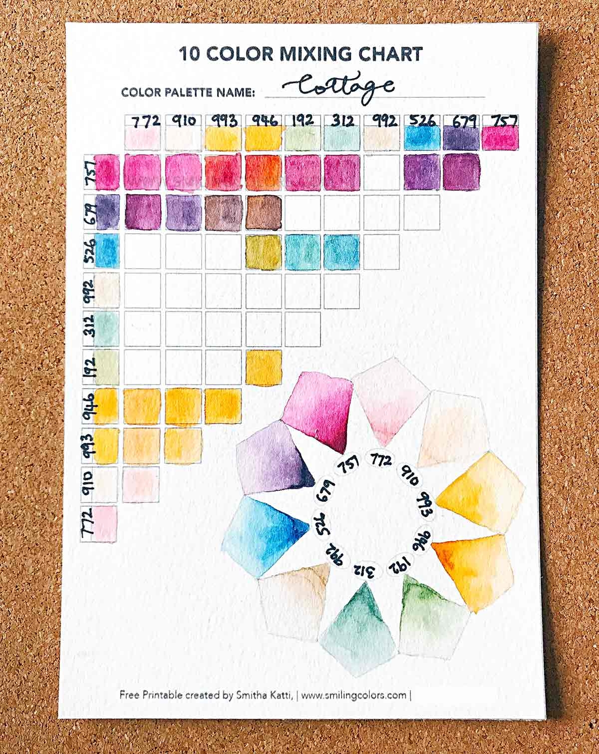Free Color Mixing Chart Pdf Print And Paint 