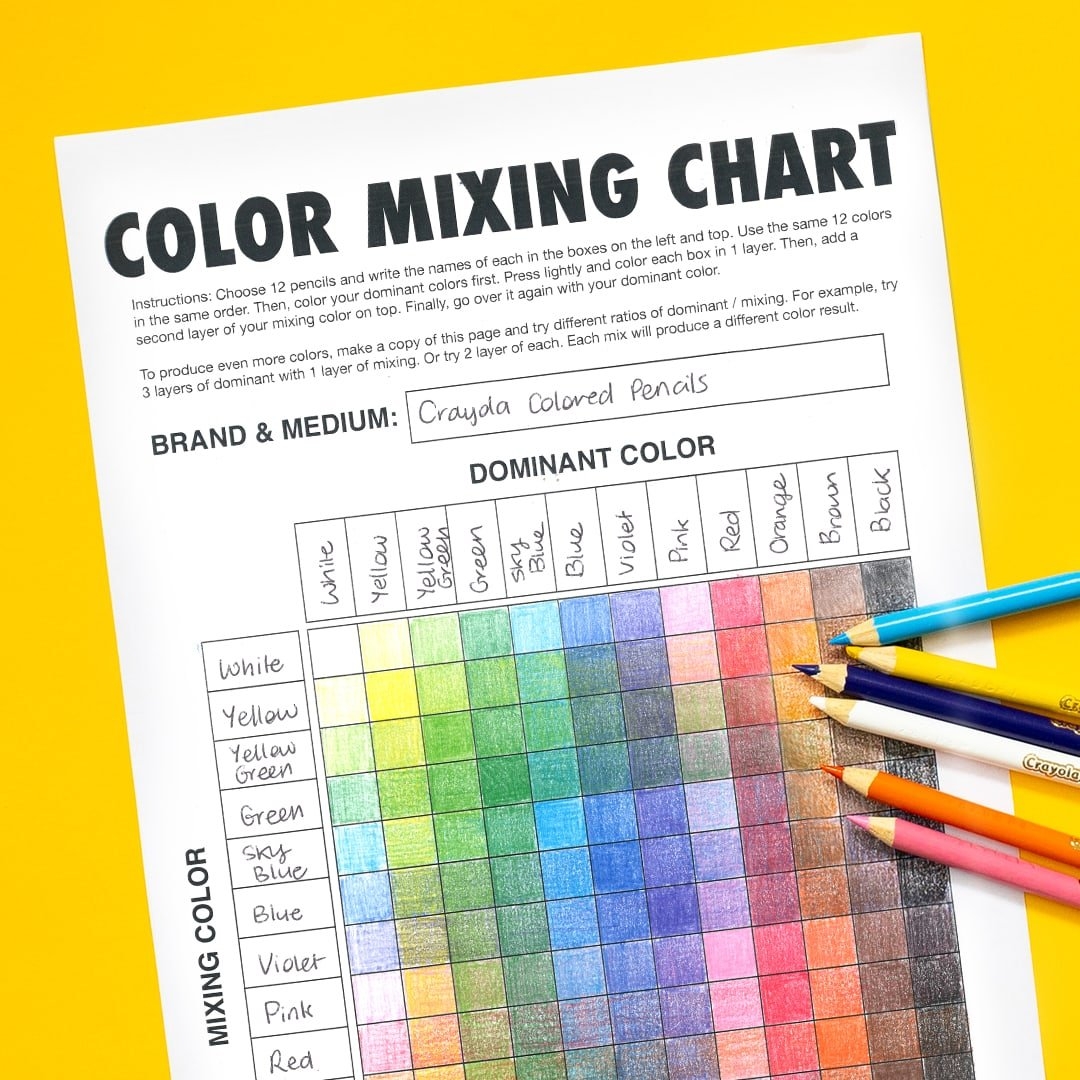 Colored Pencil Swatch Chart Printable