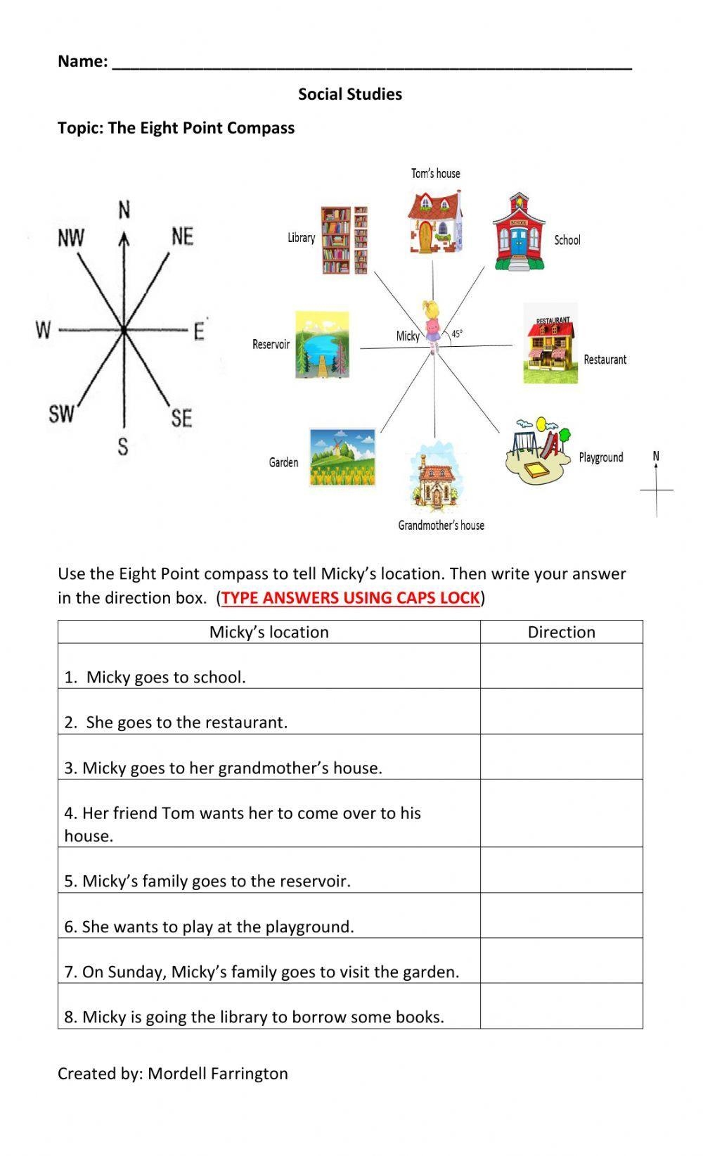 Free Compass Worksheet Download Free Compass Worksheet Png Images Free Worksheets On Clipart Library