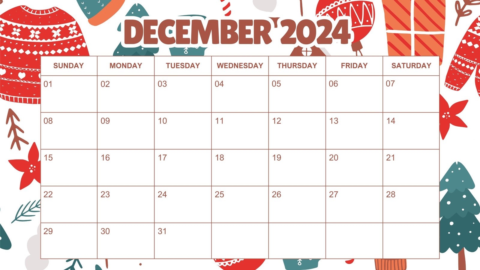 Free Custom Printable Christmas Calendar Templates Canva