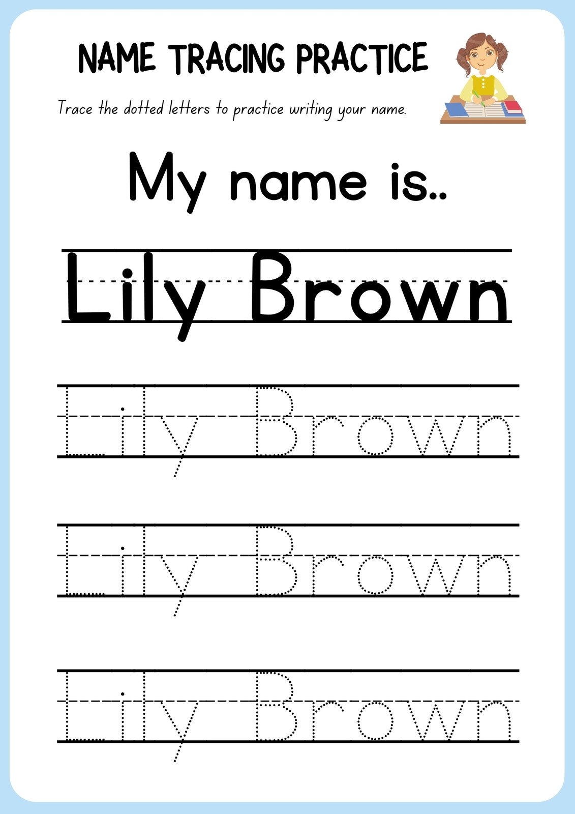 Free Custom Printable Handwriting Worksheet Templates Canva