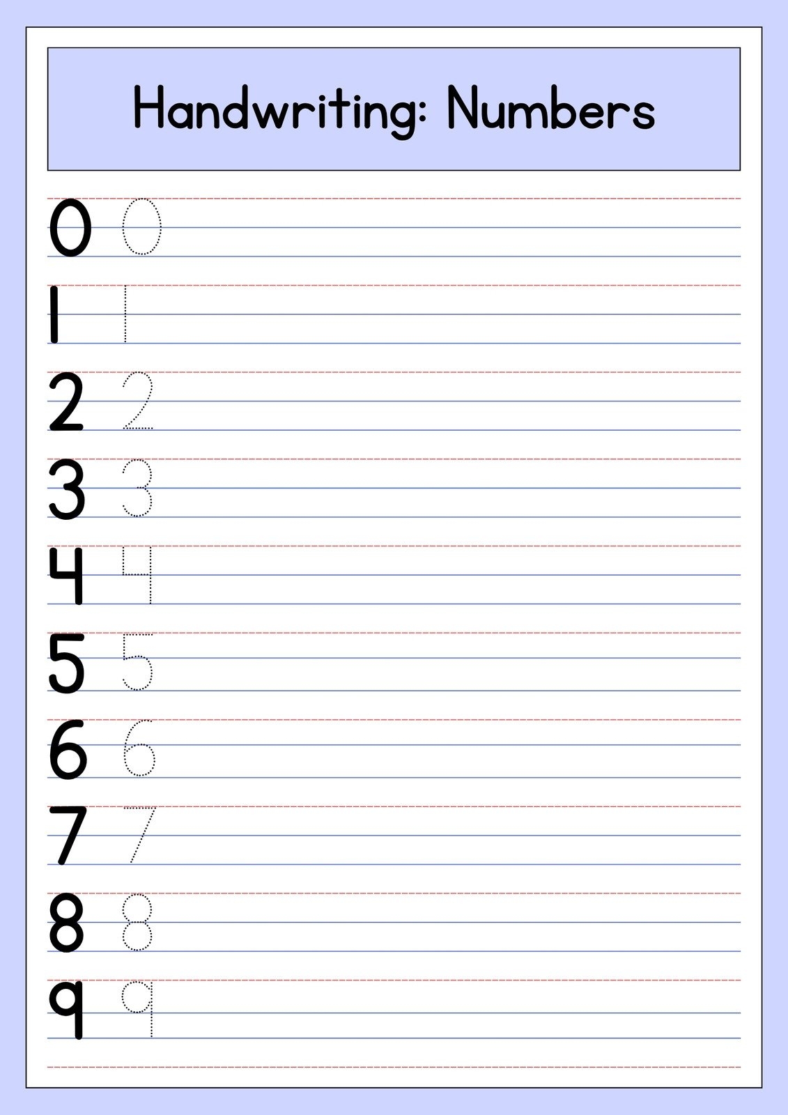 Printable Practice Writing Sheets For Kindergarten
