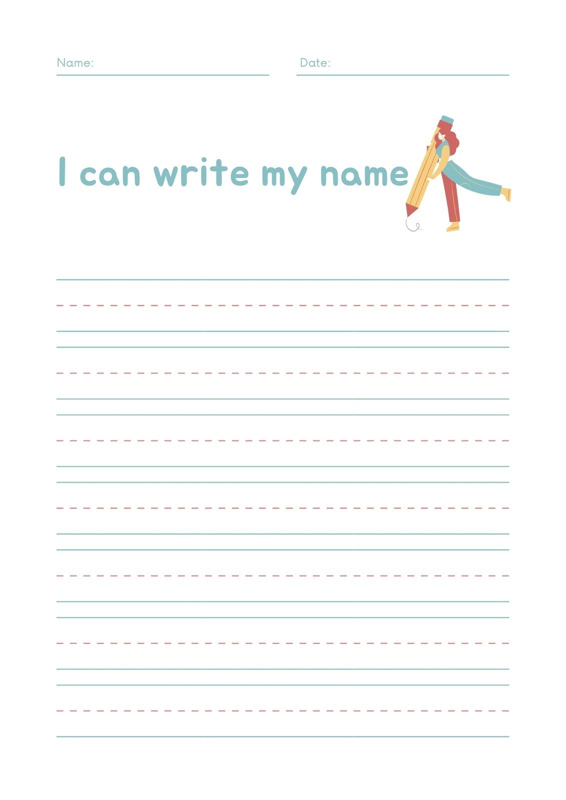 Printable Name Handwriting Worksheets