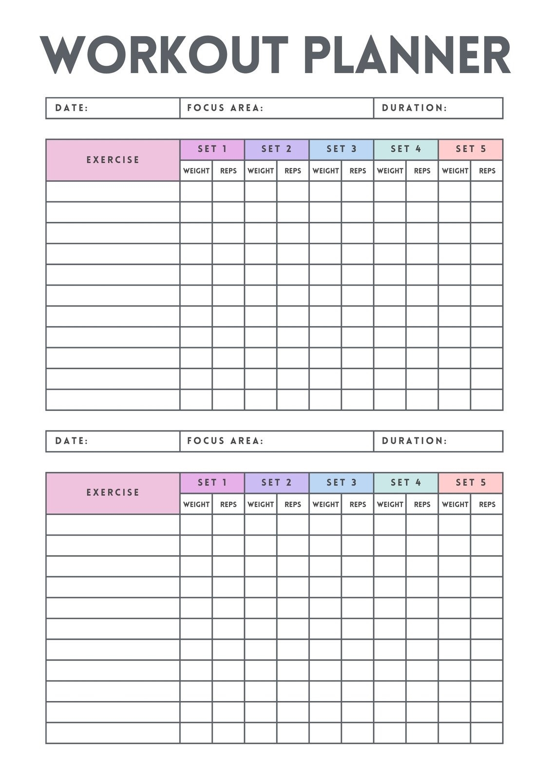Free Printable Fitness Calendar