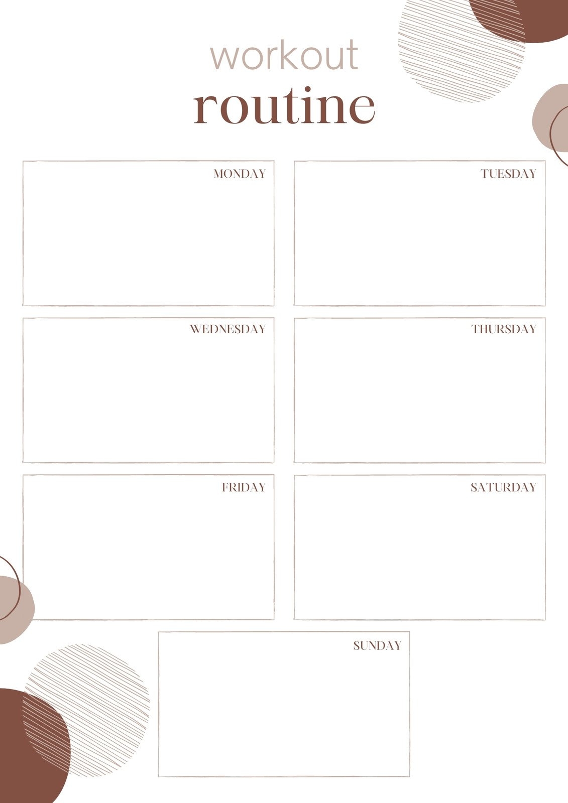 Free Custom Printable Workout Planner Templates Online Canva Free Custom Printable Workout Planner Templates Online Canva