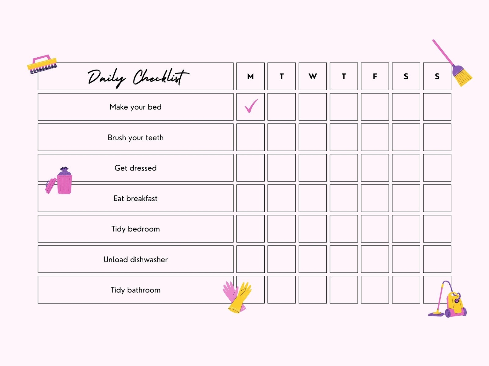 Free Printable Sticker Chore Chart