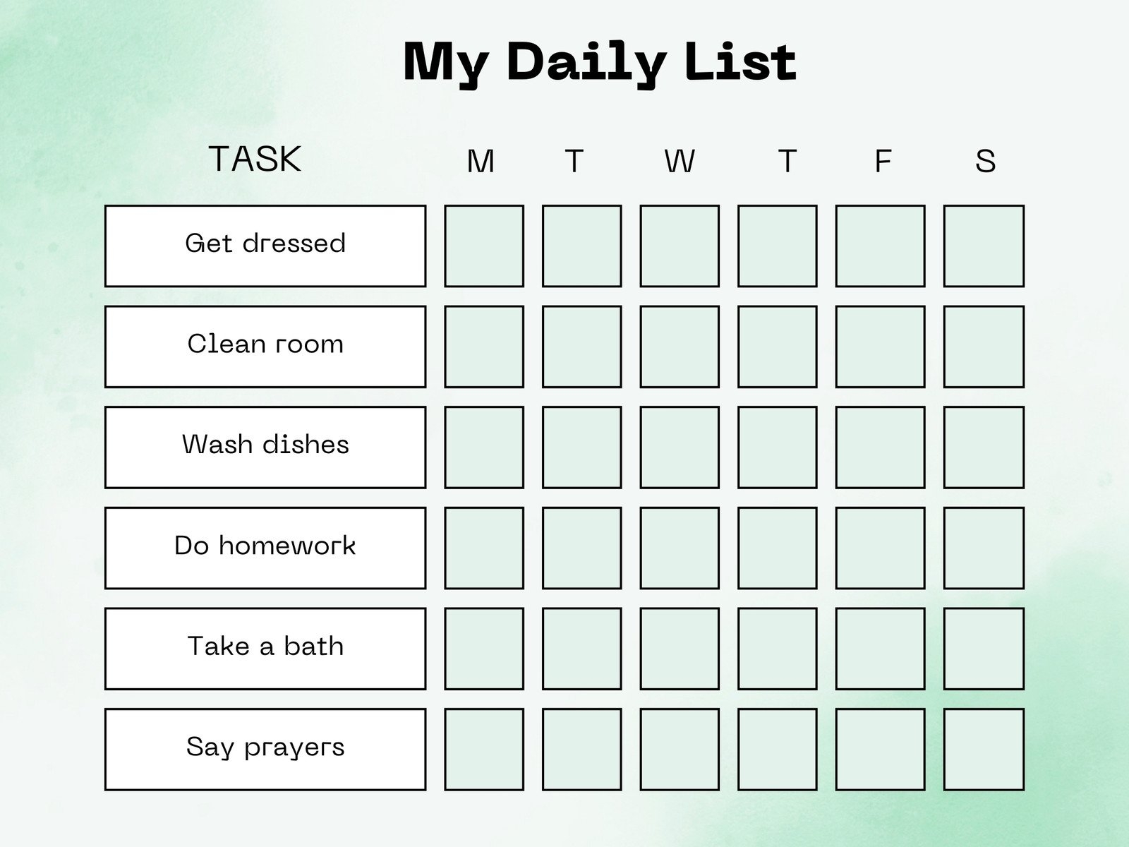 Printable Class Chore Chart