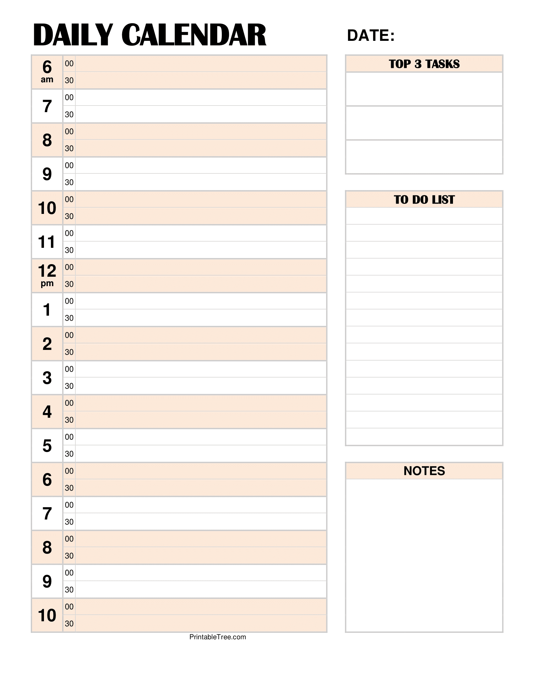 Free Daily Calendar Printable PDF Templates Free Daily Calendar Printable PDF Templates