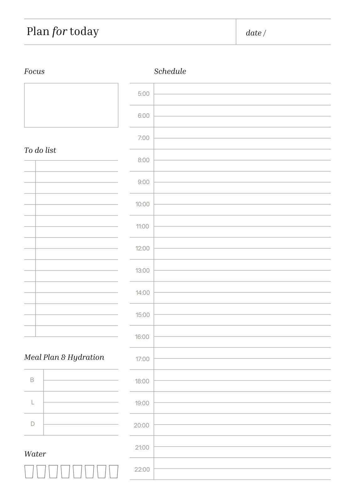 Printable Daily Schedule Calendar