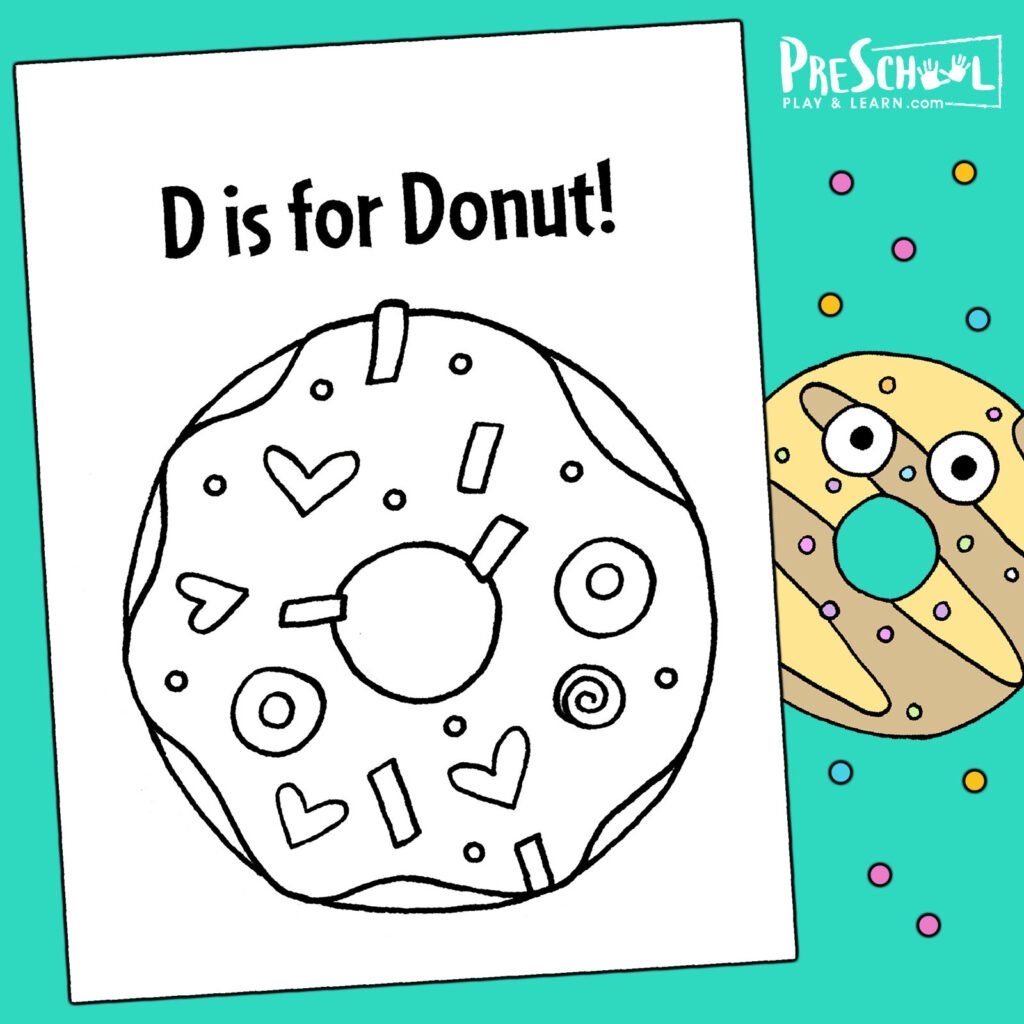  FREE Donut Printables Coloring Pages Worksheets For Preschool