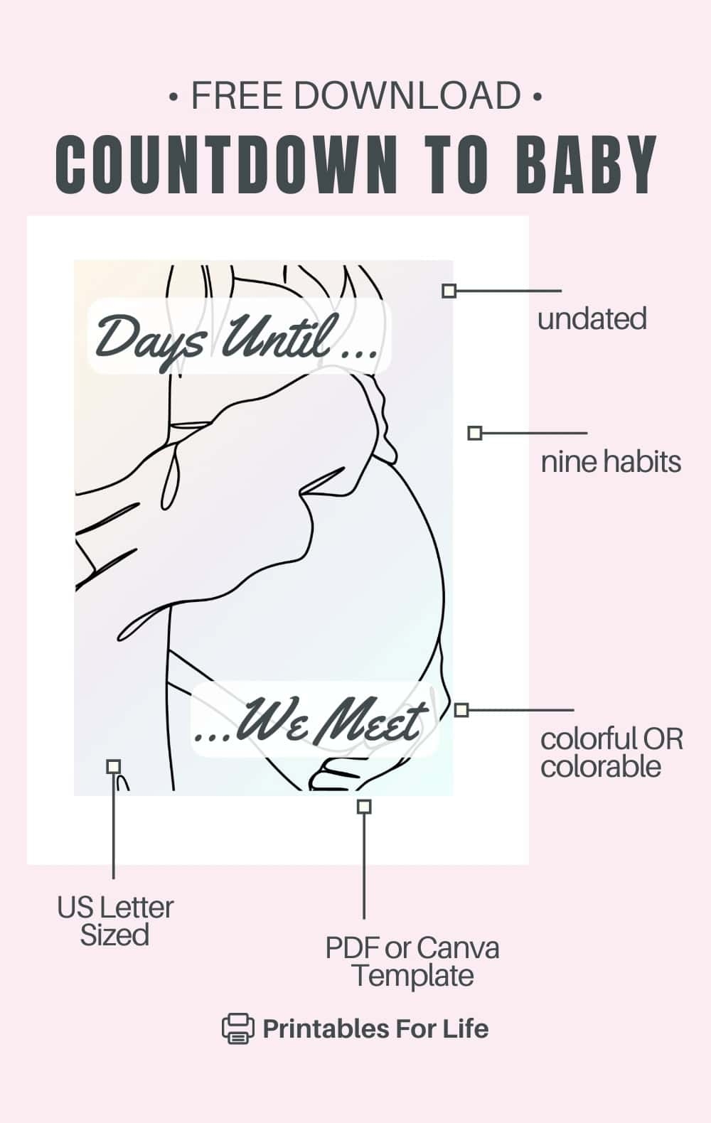 FREE Dry Erase Pregnancy Countdown Calendar