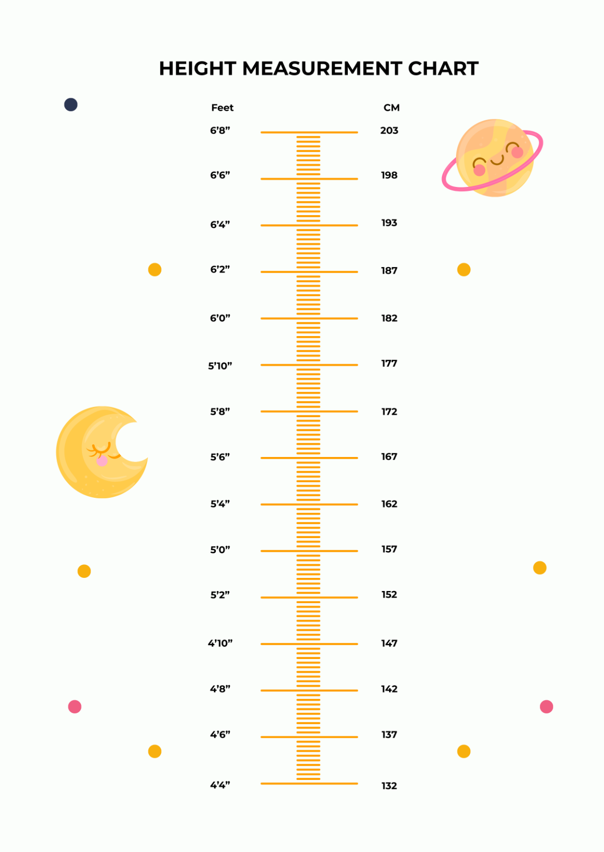 Printable Height Chart In Inches