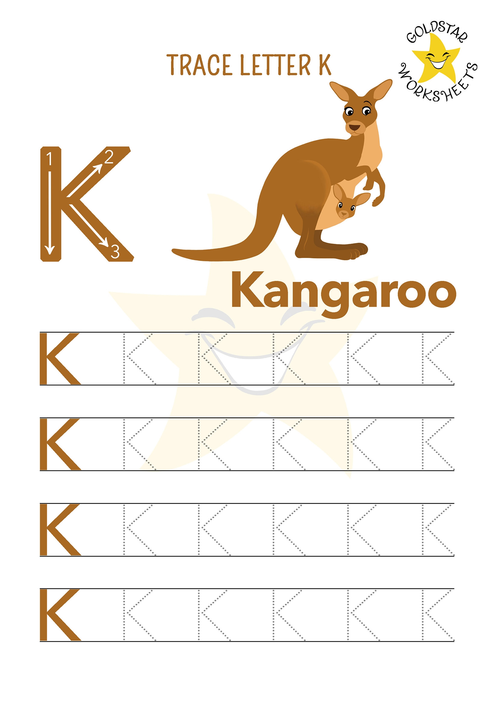 Free Letter K Tracing Worksheets Kangaroo Koala More 