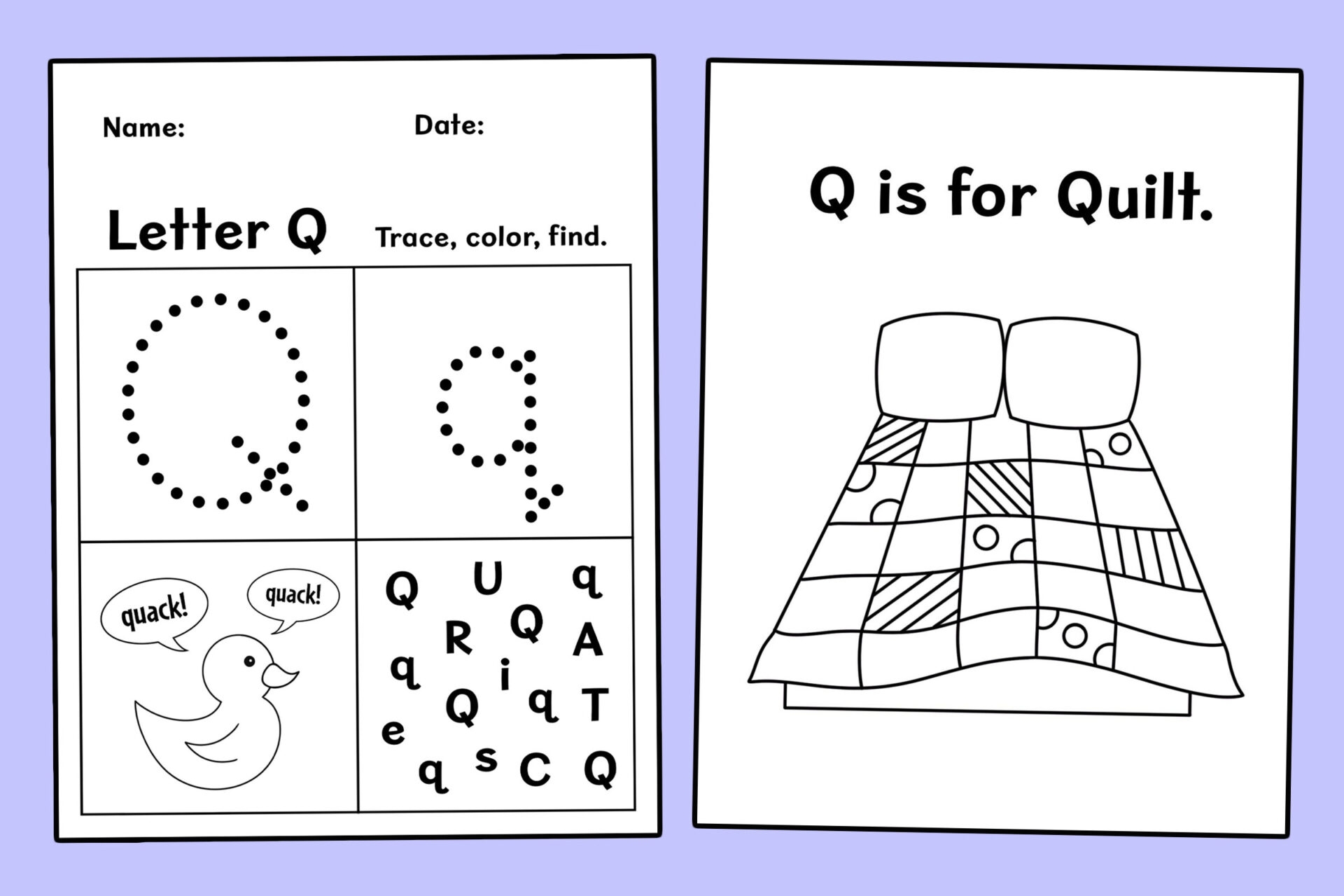 FREE Letter Q Worksheets For Preschool The Hollydog Blog