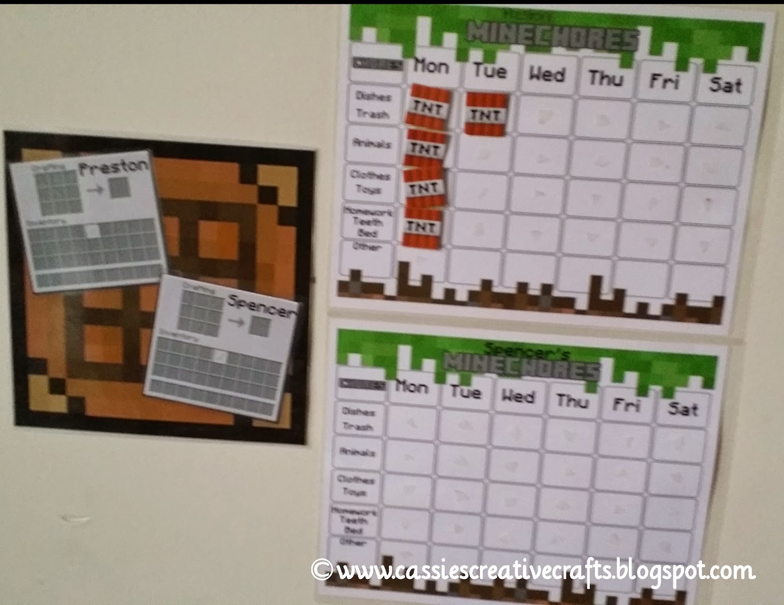 Free Printable Minecraft Reward Chart