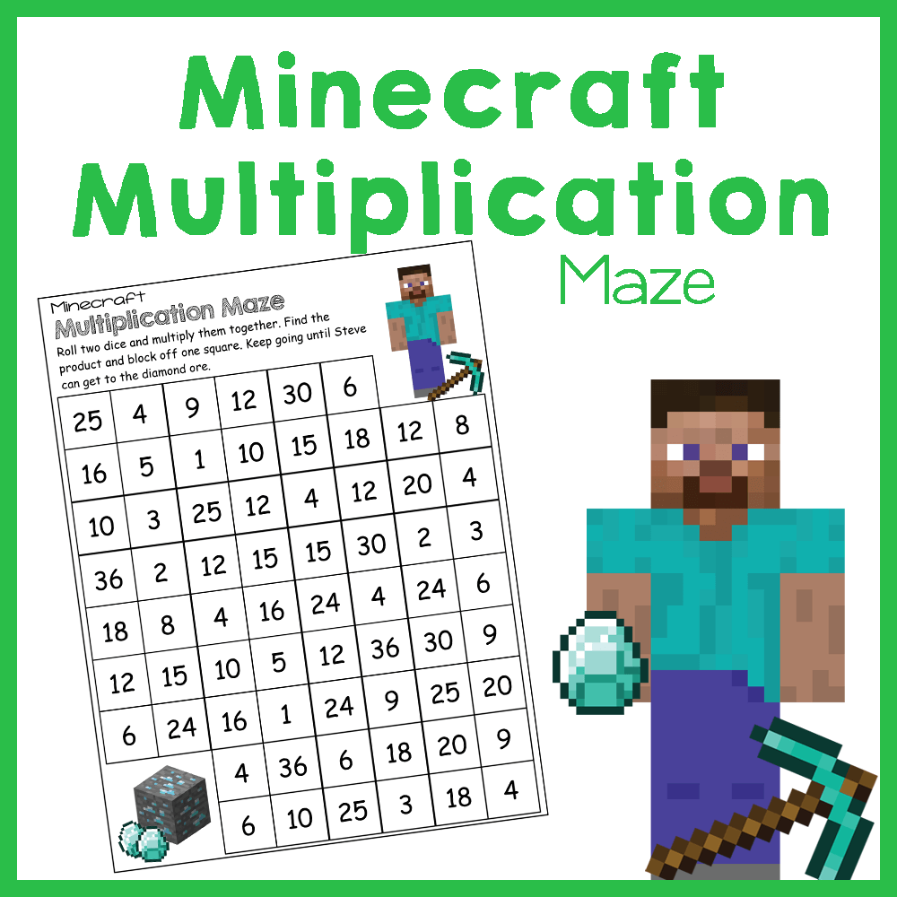Minecraft Multiplication Chart Printable