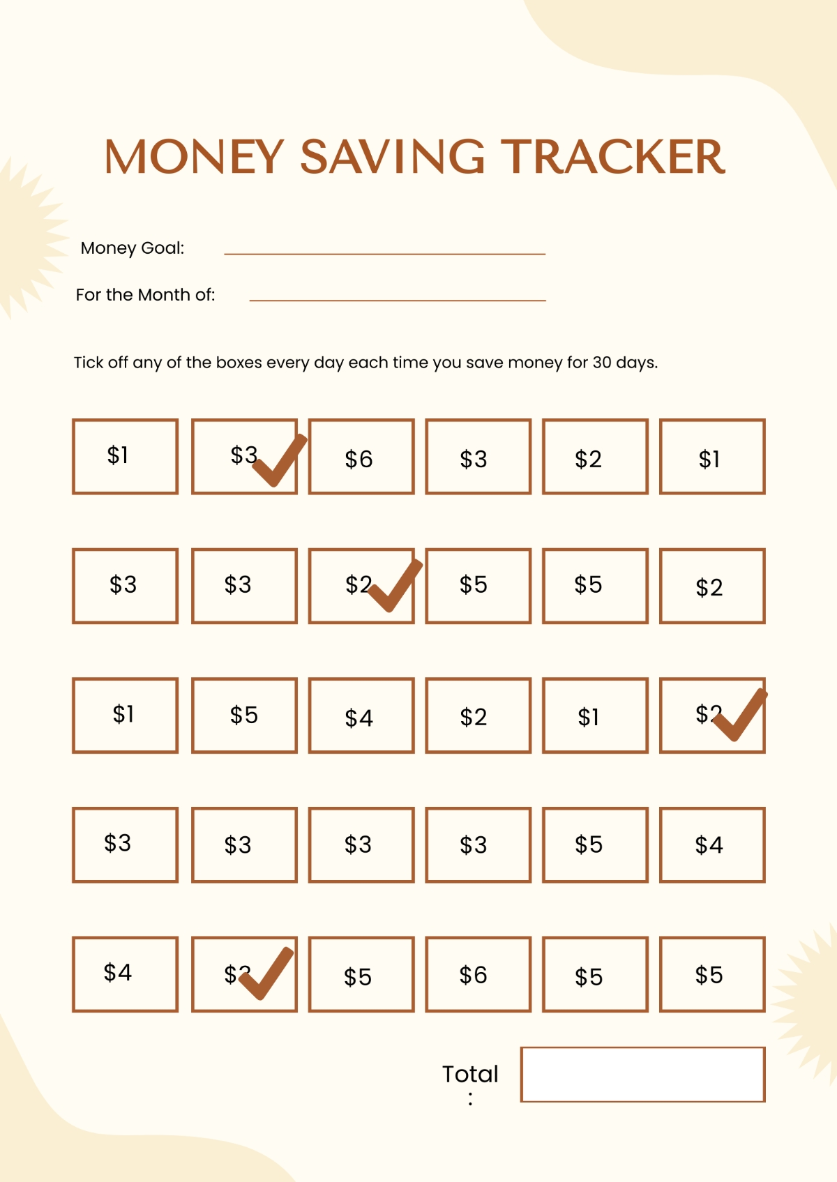 Free Money Chart Templates Editable And Printable