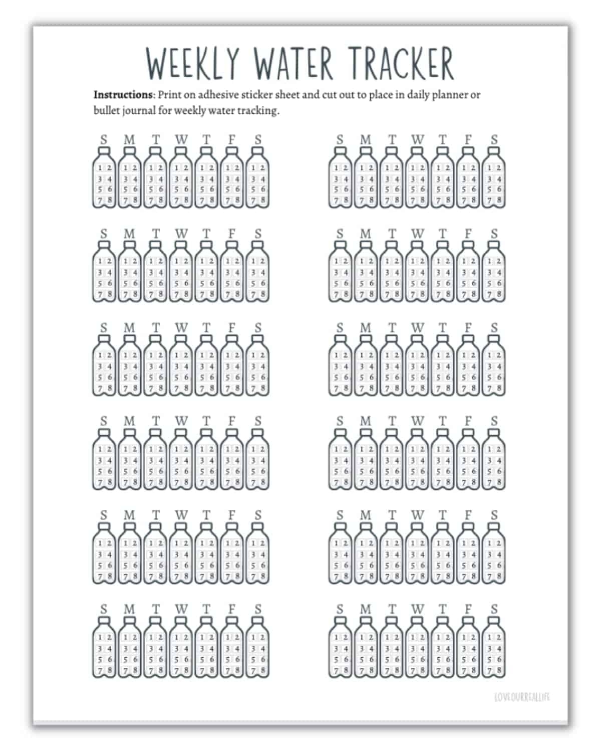 Water Challenge Chart Printable