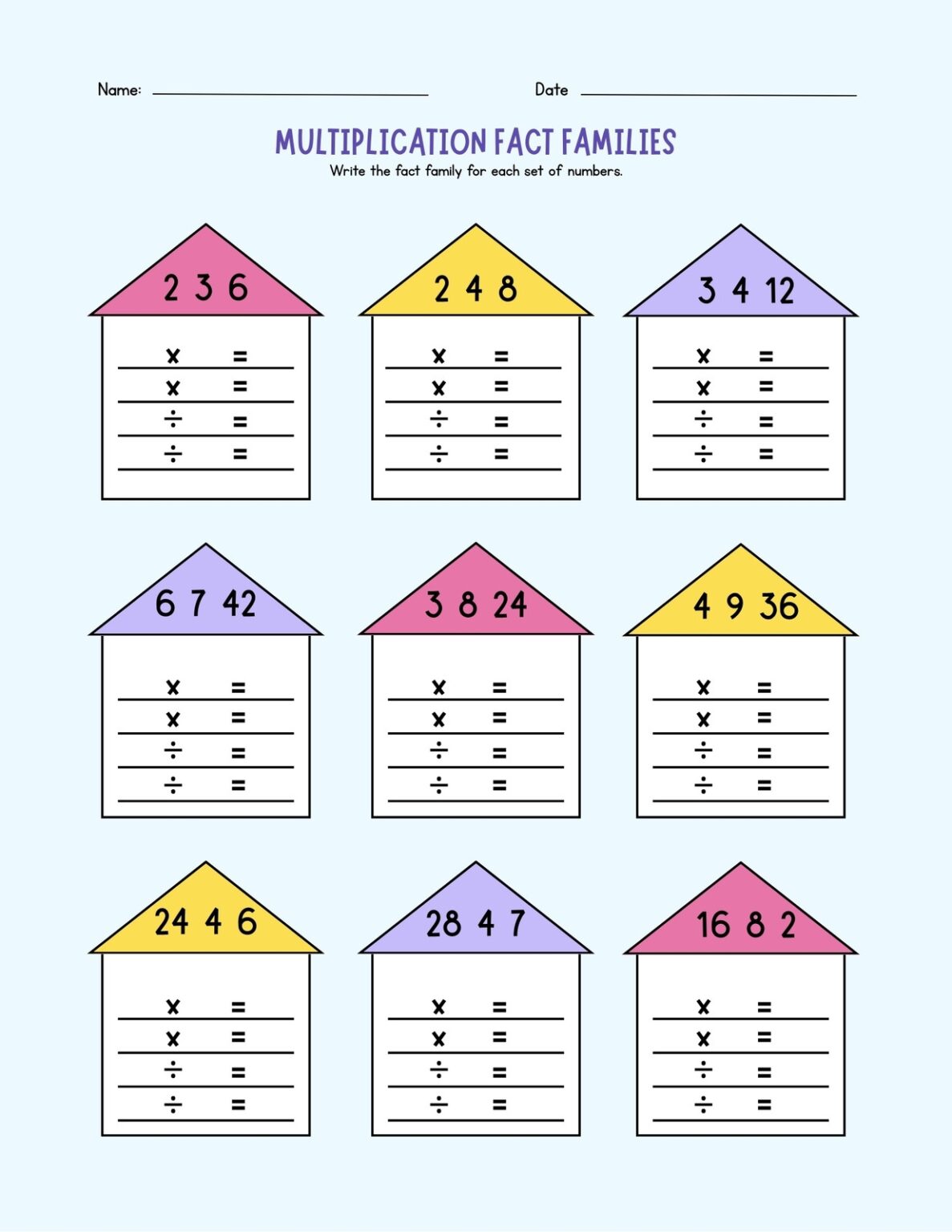Multiplication Fact Sheet Printable - Template Free Printable
