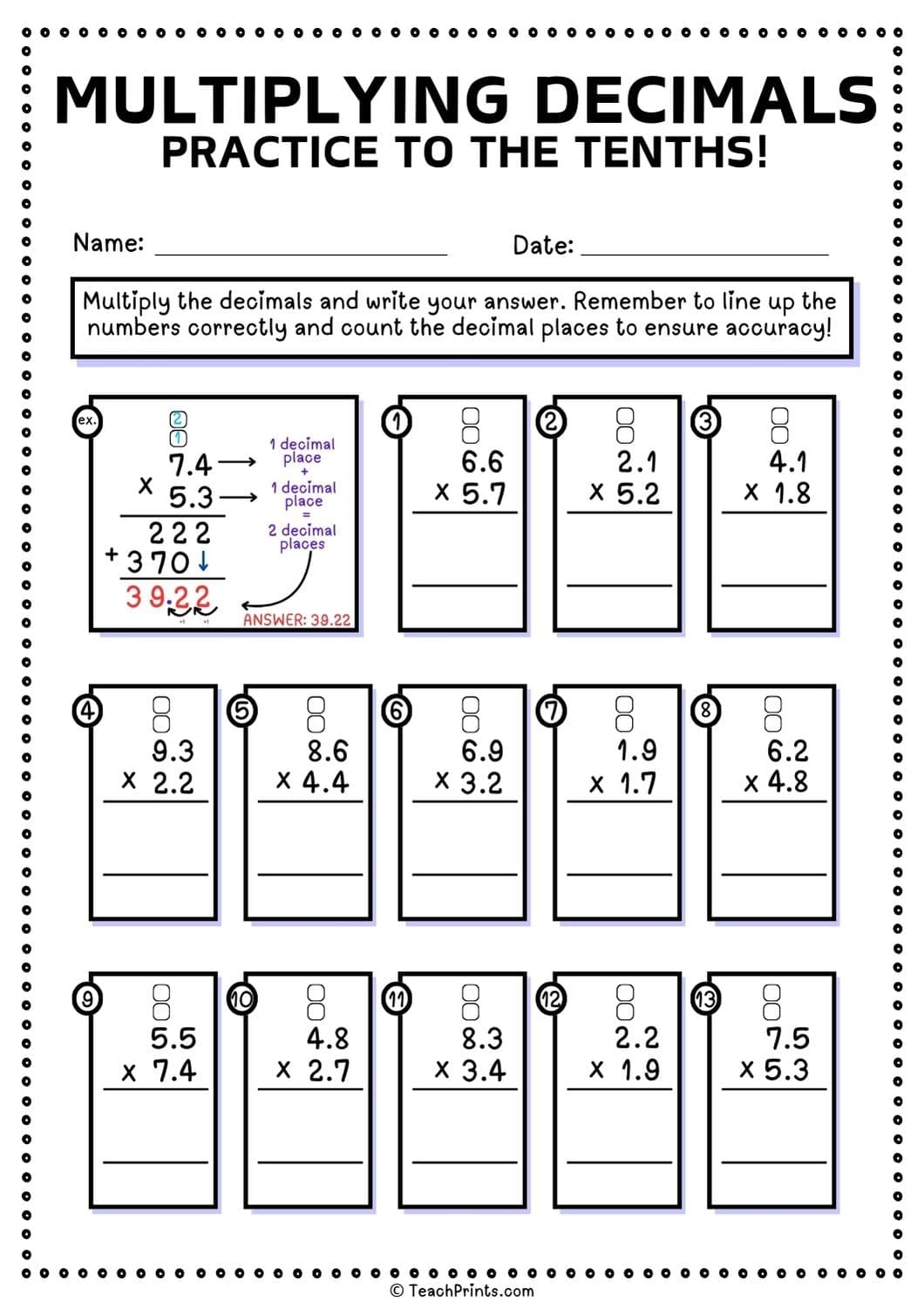 Free Multiplying Decimals Worksheets Teach Prints Free Multiplying Decimals Worksheets Teach Prints