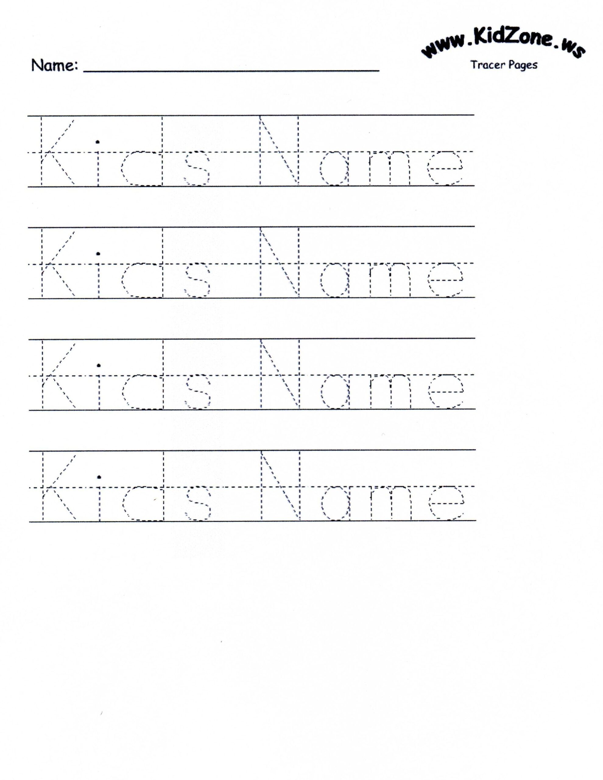 Free Name Tracing Sheets For Preschool Children Worksheets Library