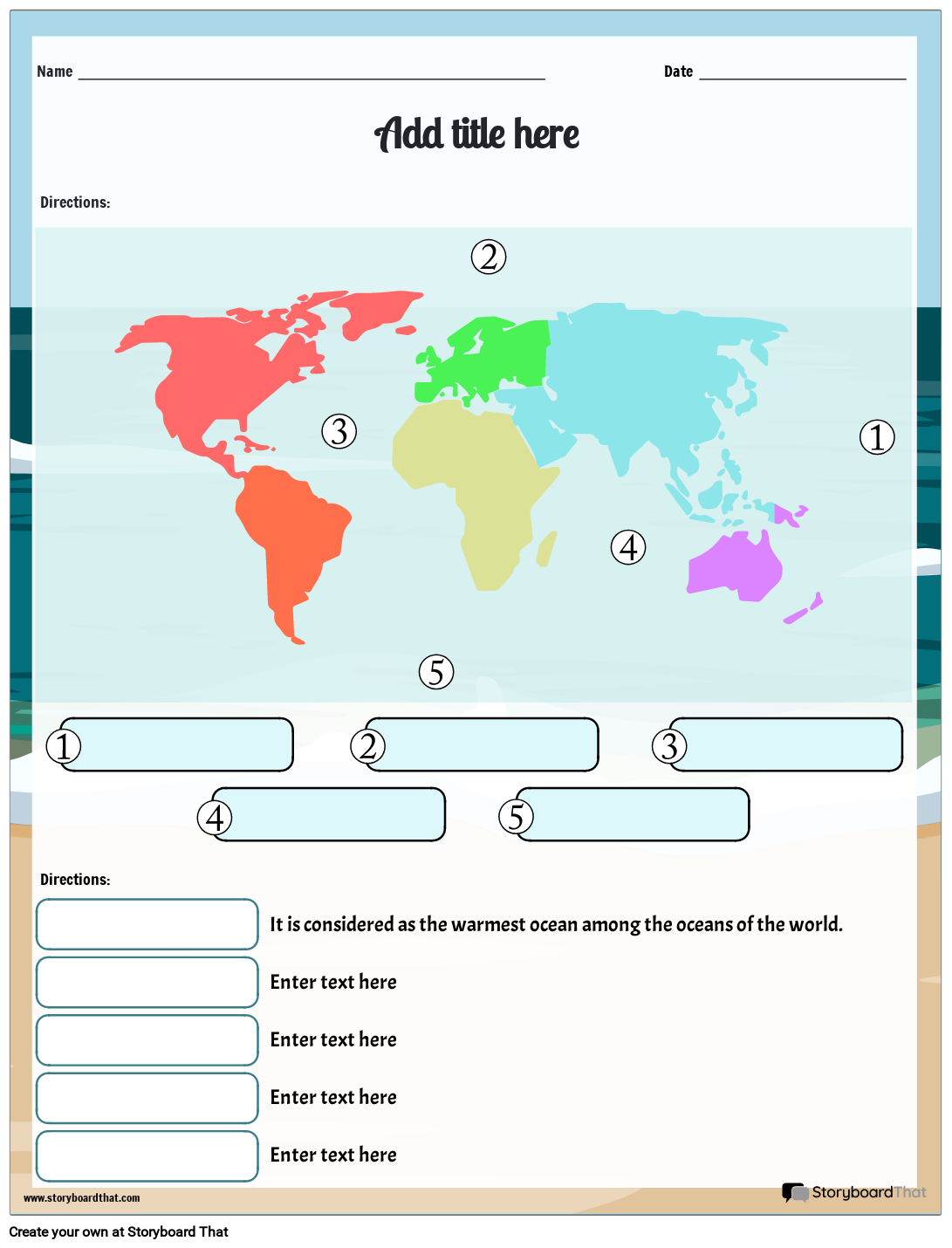 Free Ocean Worksheets Storyboard That Activities For Kids