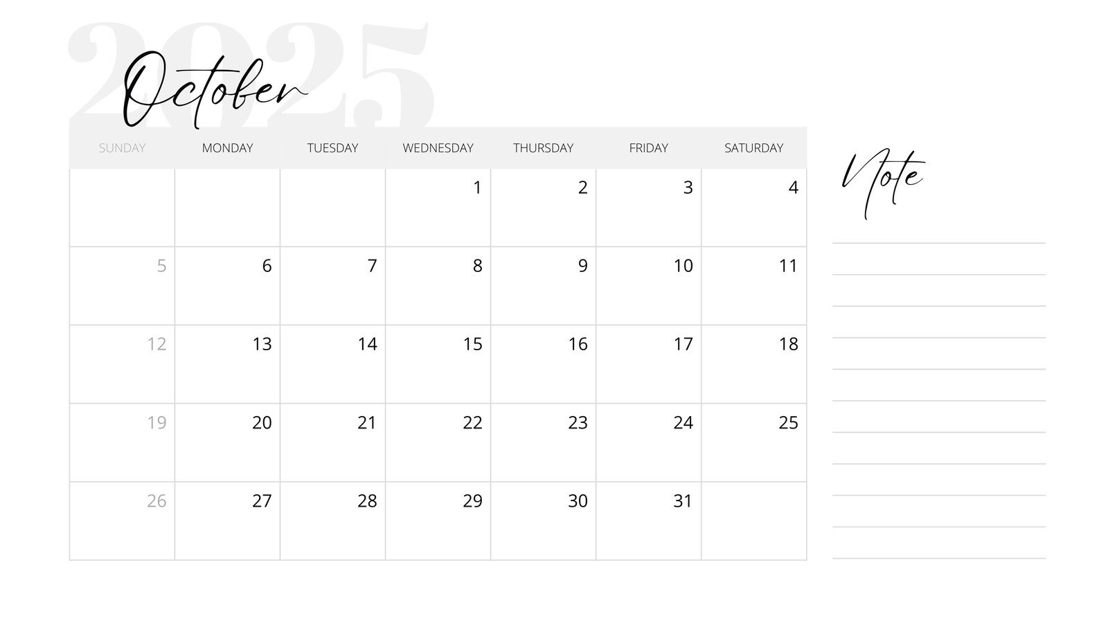 Free October 2025 Calendar Templates To Customize Canva