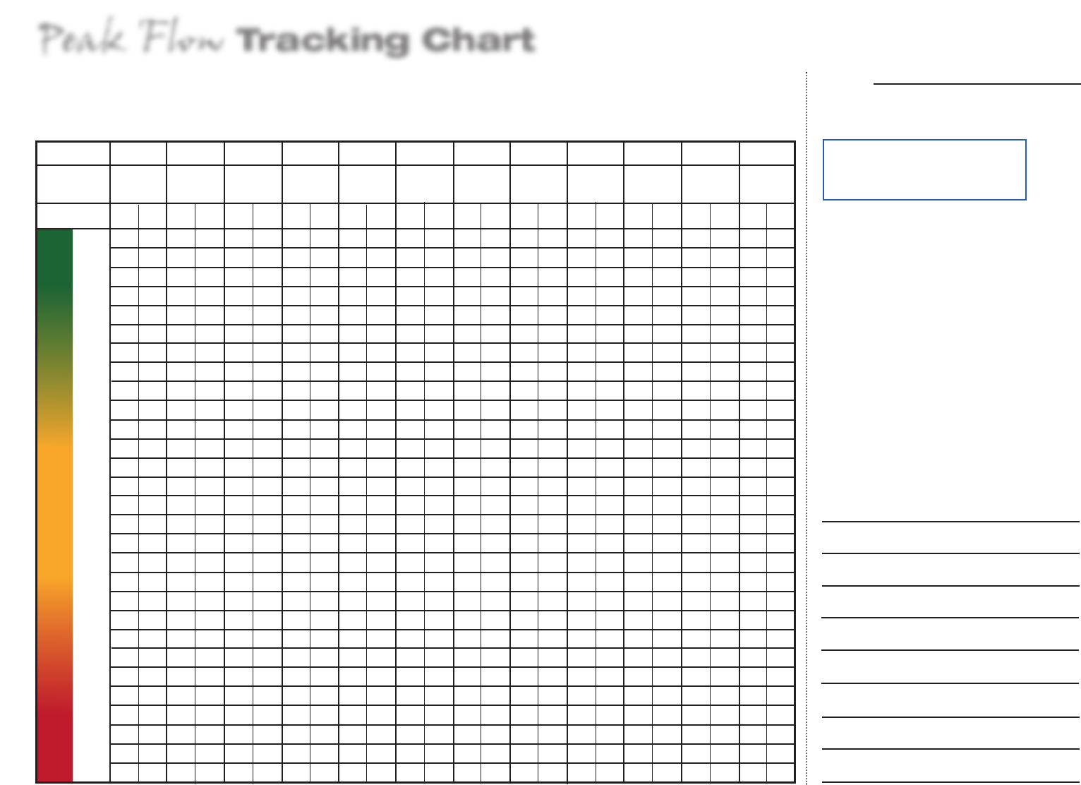 Free Peak Flow Tracking Chart PDF 178KB 1 Page s