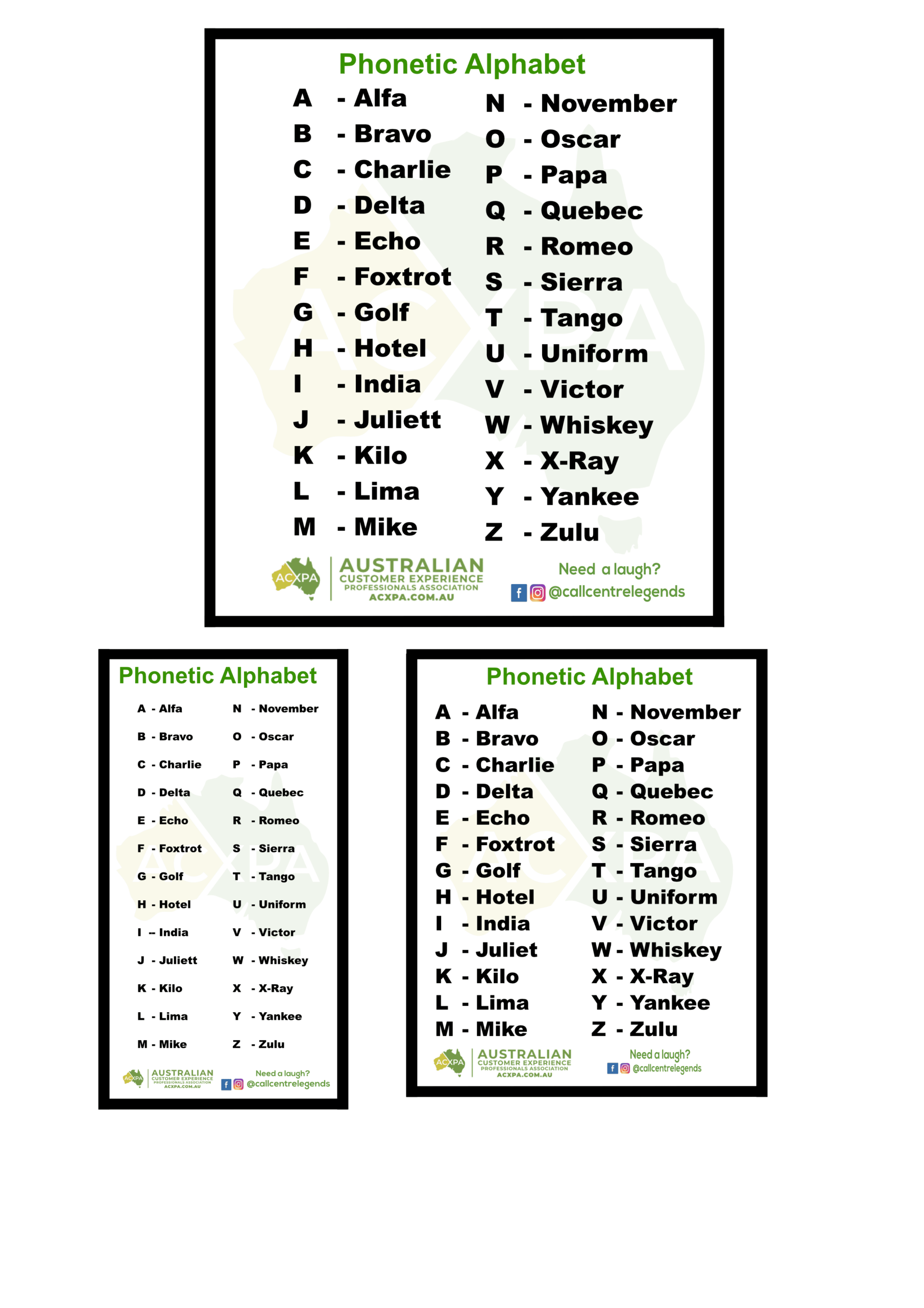 Free Phonetic Alphabet Chart NATO Army Letters Alphabet Worksheets Library