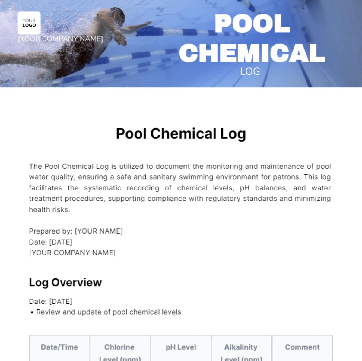 Free Pool Chemical Log Template To Edit Online Free Pool Chemical Log Template To Edit Online