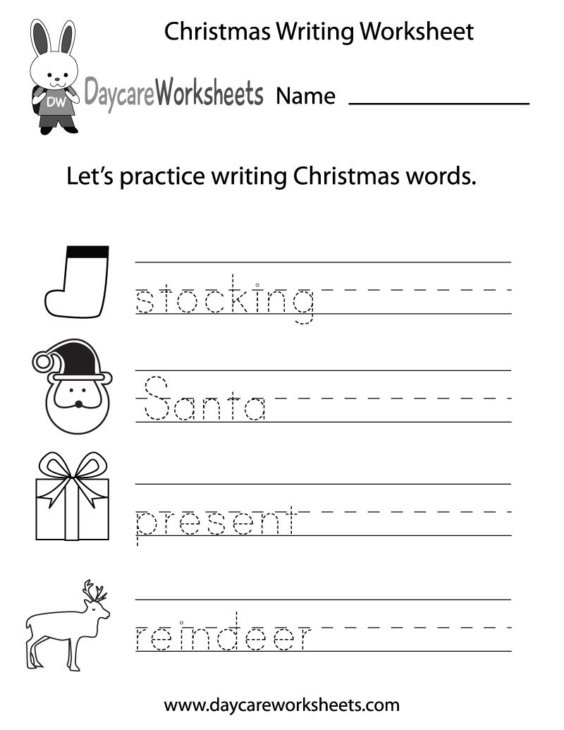 Preschool Christmas Printable Worksheets