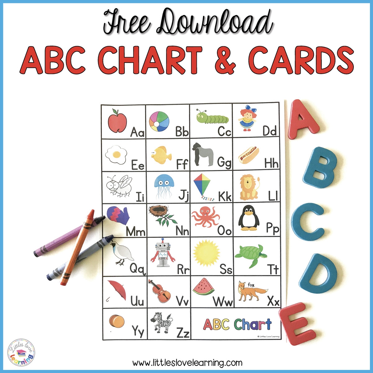 FREE Preschool Kindergarten ABC Flashcards Printable Chart Worksheets Library