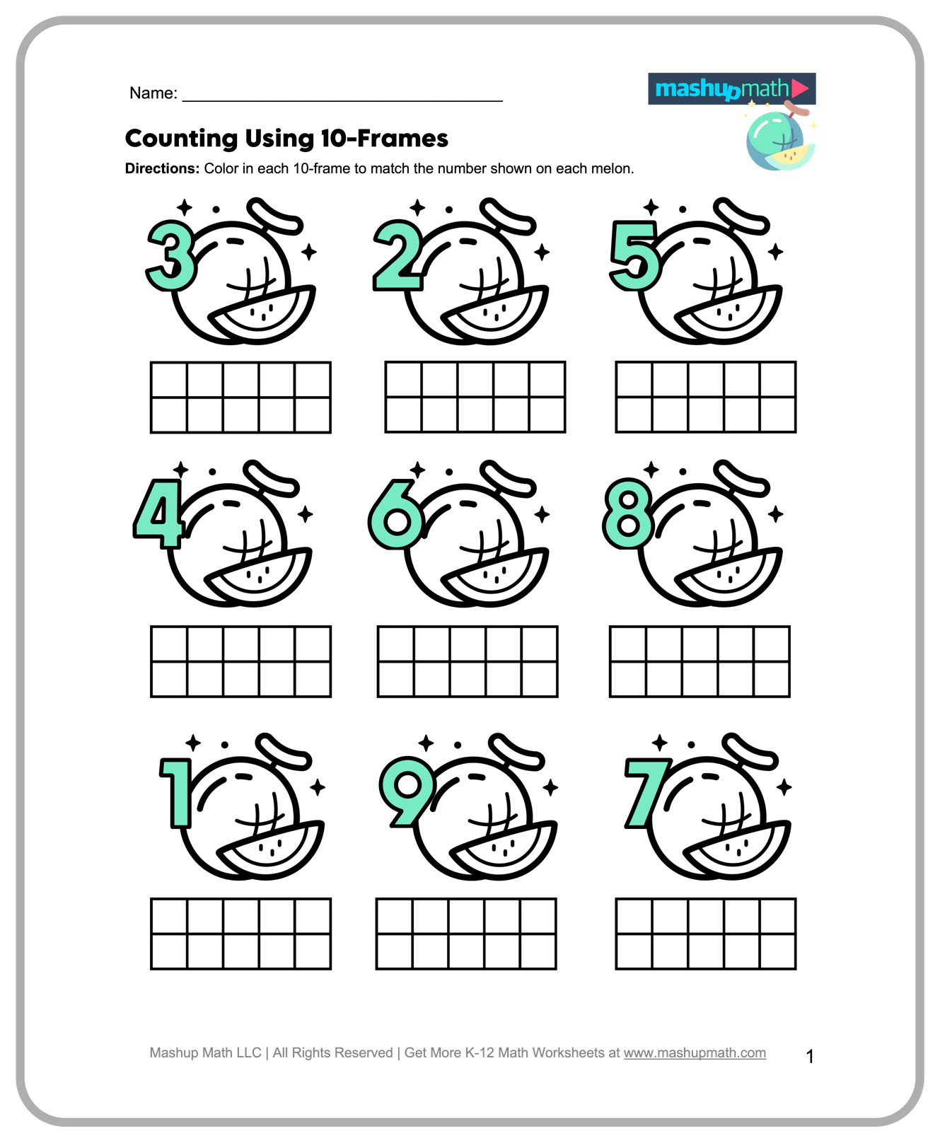 Free Preschool Math Worksheets Printable Mashup Math