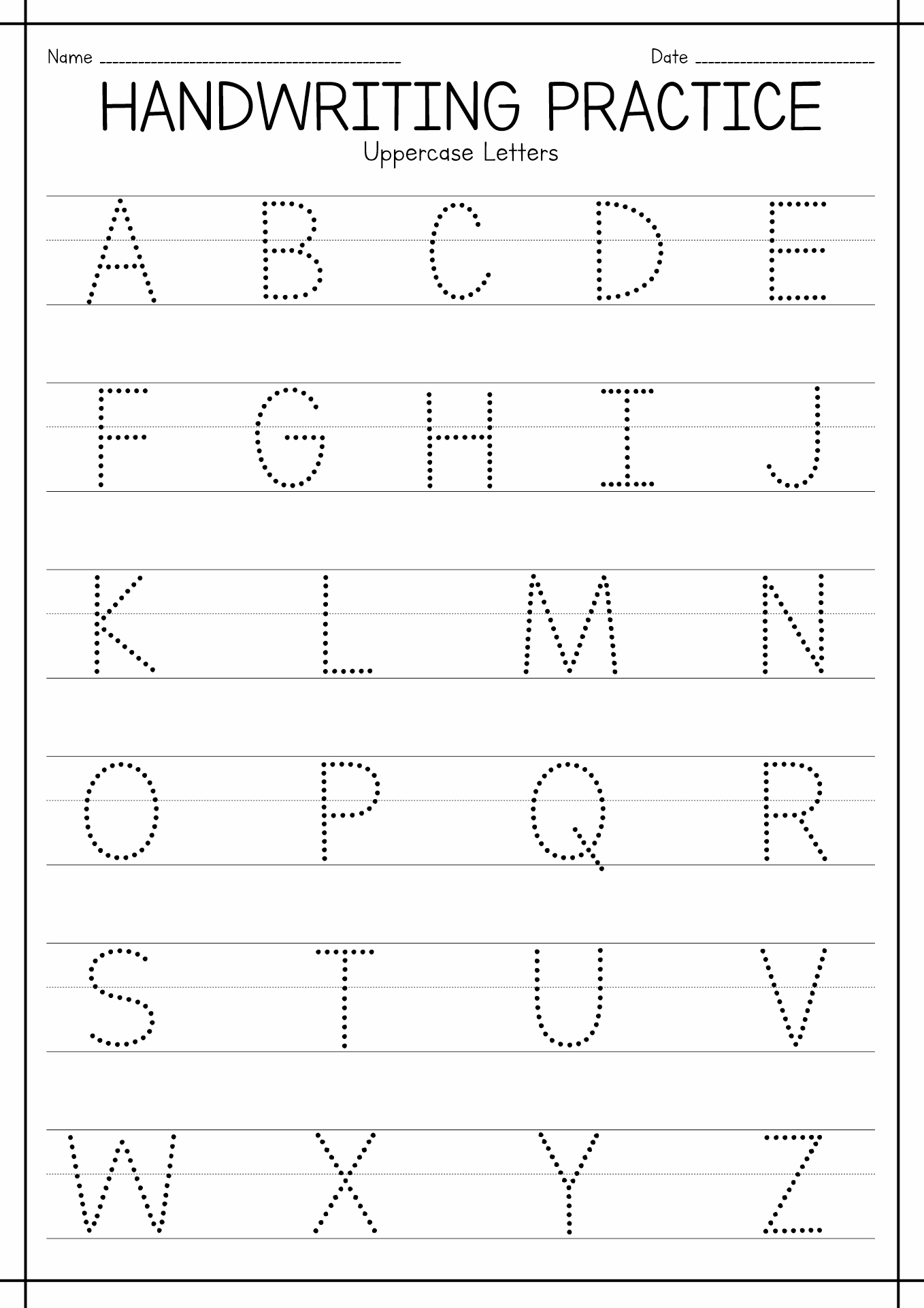 Preschool Writing Sheets Printable