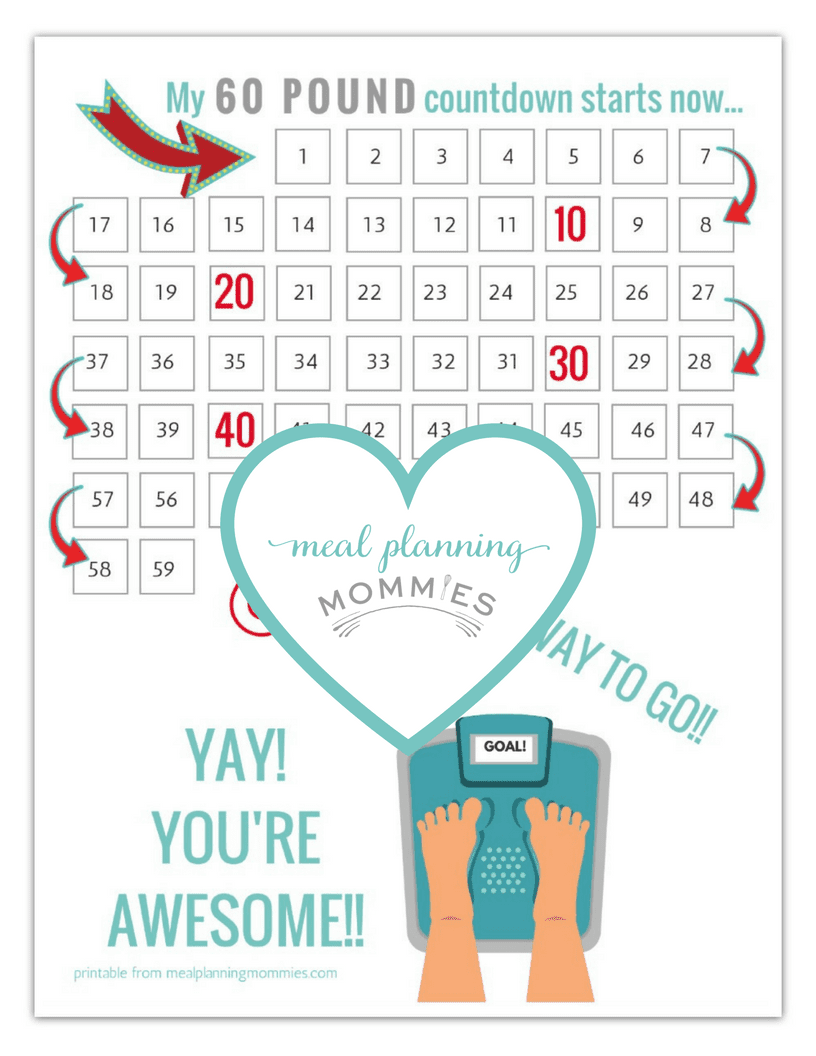 Free Printable 20 100 Pound Weight Loss Trackers