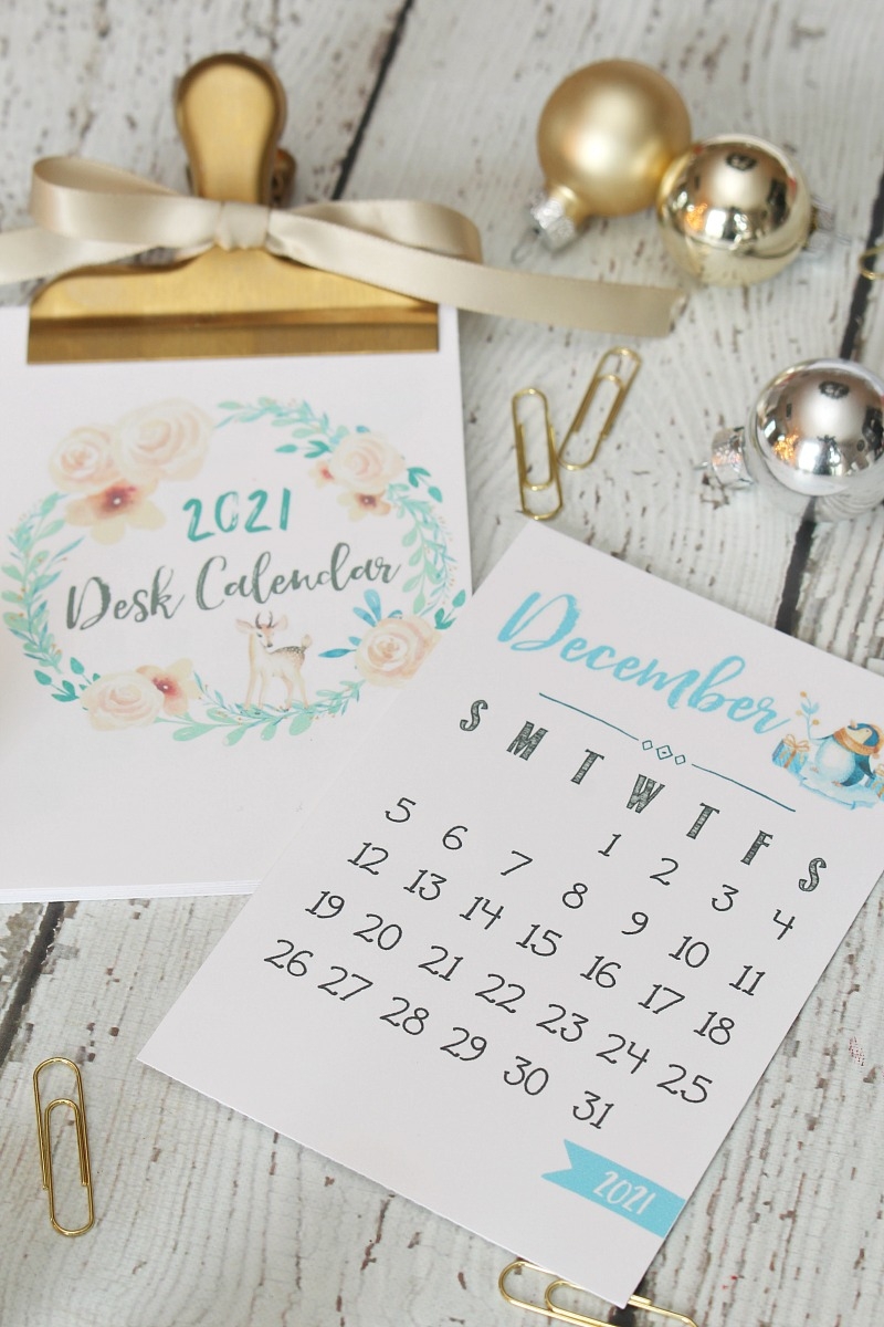 Free Printable 2021 Desk Calendar Clean And Scentsible