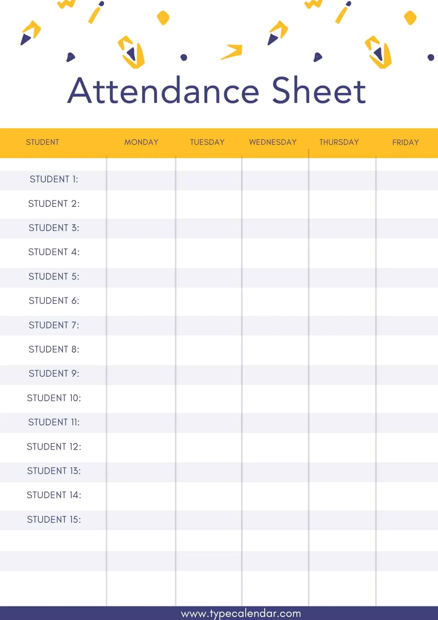 Free Printable Attendance Sheet Templates Word Excel PDF 