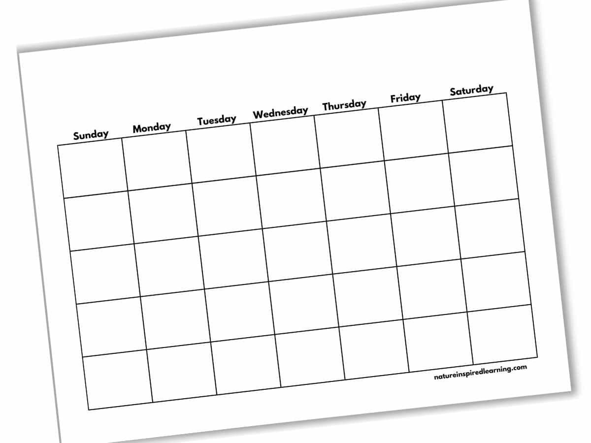 Printable Calendar Without Dates