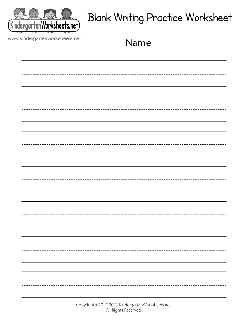 Printable Practice Writing Sheets For Kindergarten
