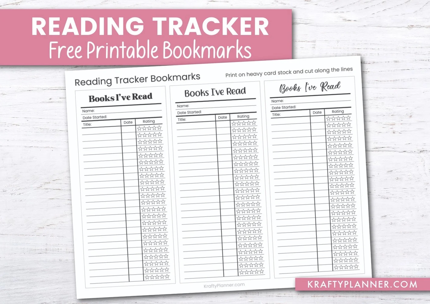 Free Printable Book Tracker Bookmarks To Chart Your Reading Journey Krafty Planner