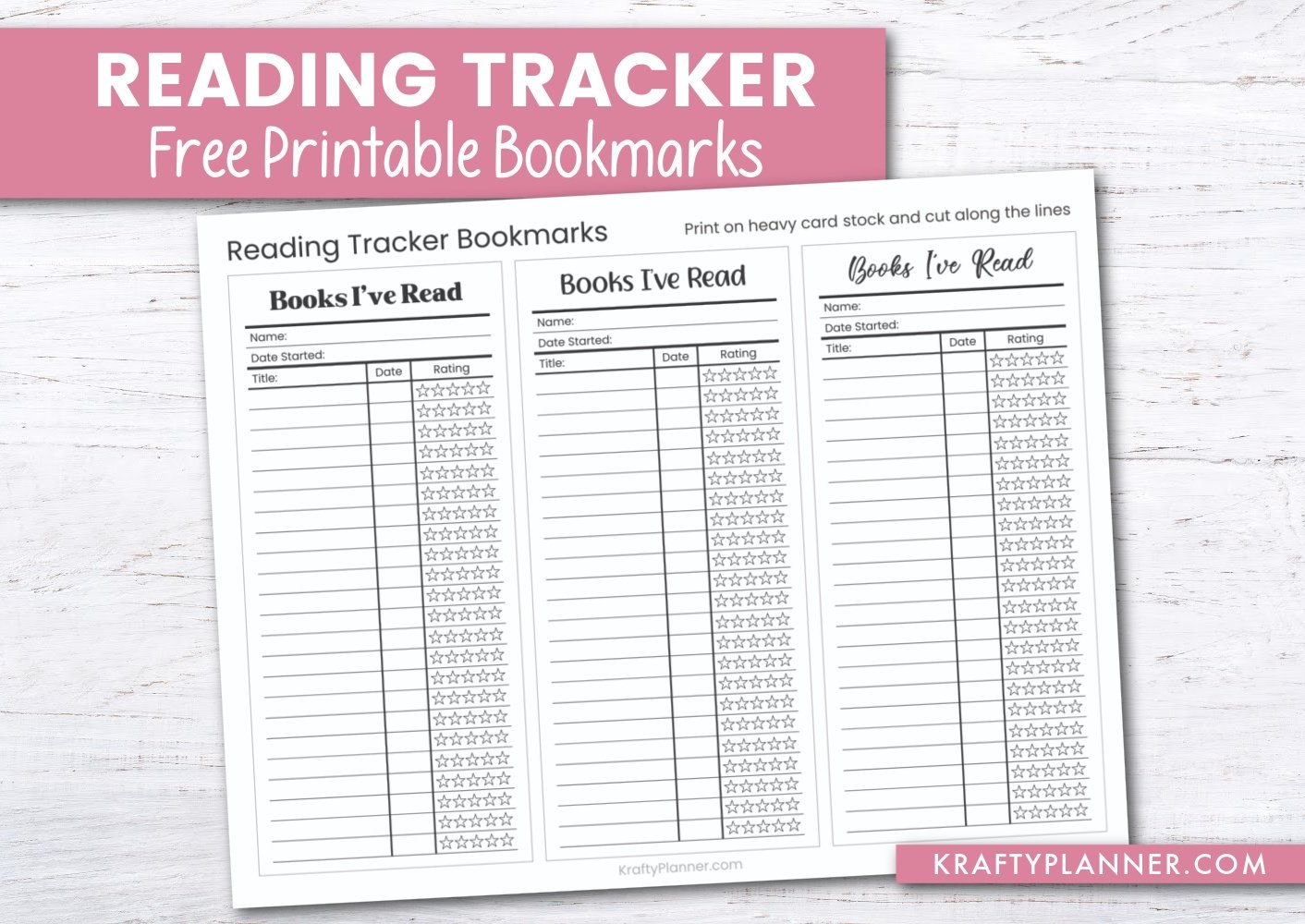 Free Printable Book Tracker Bookmarks To Chart Your Reading Journey Krafty Planner