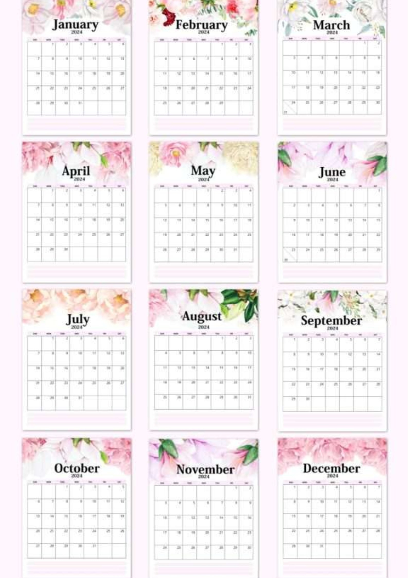Free Printable Calendars 2024 Gathering Beauty