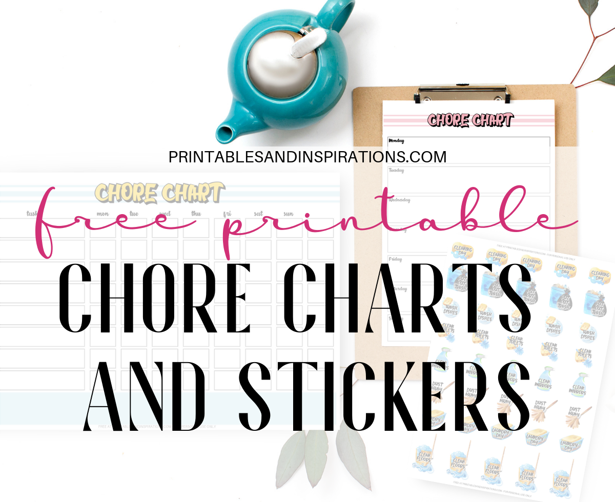 Free Printable Chore Charts And Chore Planner Stickers Printables And Inspirations